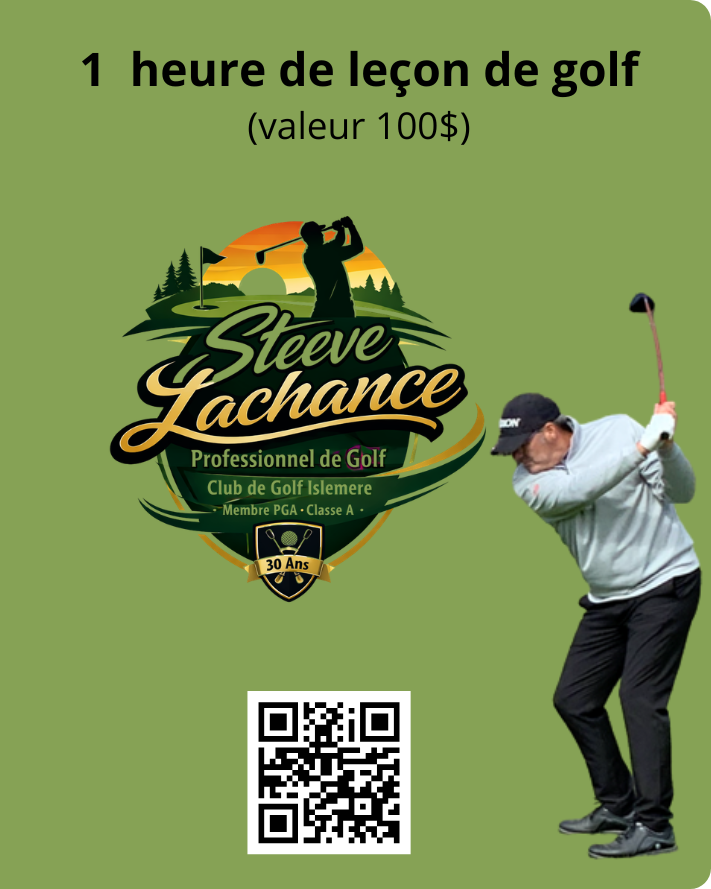 Leçon de golf de 60 minutes avec Steeve Lachance
